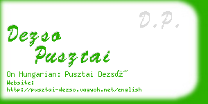 dezso pusztai business card